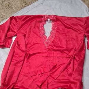 Cacique Vibrant Red Lace Robe